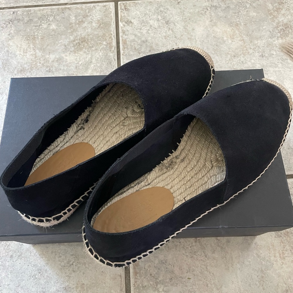 Black Espadrille Flats with Jute Sole